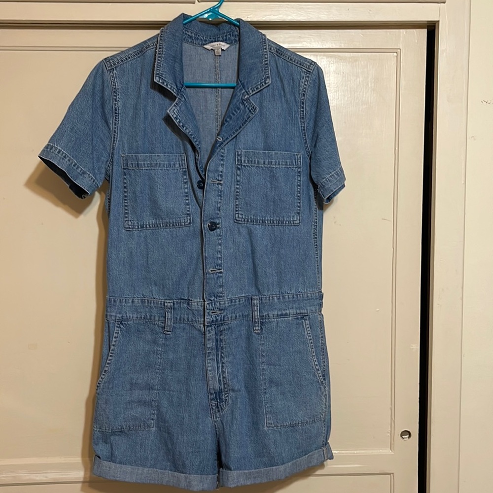 Denim Shorts Romper - Lucky Brand.